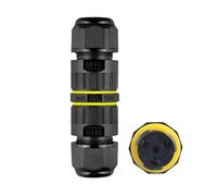 Waterproof Junction Box Outdoor Cable Connectors, Outdoor Electrical Box, IP68 External Junction Box, Two Way 3 Pin Electrical Cable Protector Connectors for Cable Diameter Ø 3.5mm-8mm (1 PCS)