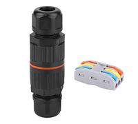 Waterproof Junction Box Outdoor Lamp Cable Connector 450V IP68 Rated Electrical Waterproofing with 3 Pin Quick Connect for Exterior Lighting