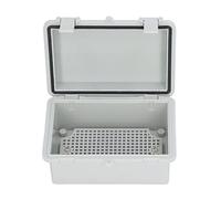 Waterproof Junction Box with Mounting Plate, Weatherproof Hinged Grey Cover, ABS Plastic Electrical Enclosure for DIY Grey