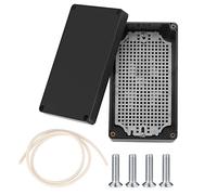Waterproof Junction Project Box with a honeycomb bottom plate, Plastic ABS IP65 Electronic Enclosure Box for Electronics, Cables, Power, Instrument Case Box - 158 x 90 x 60 mm (Black)