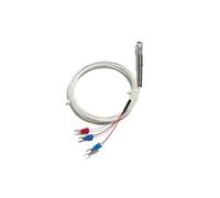 Waterproof K Type Grounded Thermocouple Probe,K/E-Type PT100-type Patch Surface End Cold Compression Search Unit Temperature Sensor Round Hole 5mm/6mm(Pt100,Cable 2M)
