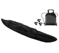 Waterproof Kayak Cover - 420D Heavy-Duty UV Protection & Dust Resistant Canoe Cover with Storage Bag for 18FT Kayak Canoe Paddle Board - Black 5.5mx1m