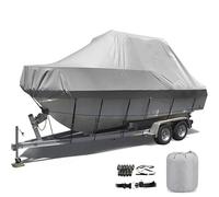 Waterproof Kayak Cover with Zip,Canoe Covers Kayak Covers for Outside Storage Trailerable Kayaks Cover Canoe Cover UV Protection Kayak Paddle Covers Canoe Splash Cover(Gray,16ft)