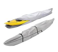 Waterproof Kayak Cover with Zip - Trailerable Kayak and Canoe Cover - UV Protection - Gray, 10ft