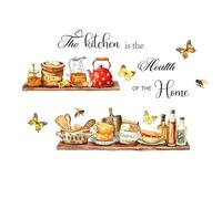 Waterproof Kitchen Wall Stickers - Peel and Stick Vinyl Wall Art for Home Decor, Modern Watercolor Design with Bee & Butterfly Theme, Easy to Apply & Remove (31x60cm)