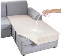 Waterproof L-Shaped Sofa Covers for Right Chaise Lounge Non-Slip Sectional Slipcovers for Dogs & Pets 1-Piece Beige Couch Protector & Easy to Clean