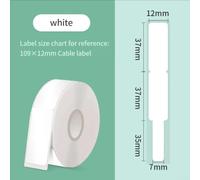 Waterproof Label Printer Tape 12mm Width for Dymo LetraTag D30 D30S D32 - Tear Resistant Cable Tags for Office Home School - Thermal Paper Rolls(White)