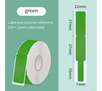 Waterproof Label Printer Tape 12x109mm for Dymo LetraTag D11 P11 P12 P15 D30 D30S D32 D35 Thermal Paper Refills White(Green)
