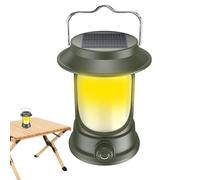 Waterproof Lantern Solar Camping Lights, Dimmable Rimmed Hanging Tent Lights, 3 Modes Portable Flashlight Lighting for Outdoor | USB Rechargeable Lanterns