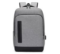 Waterproof Large Capacity Laptop Office Business Backpack Student Travelling multi function Smart Laptop Backpack bag with USB Charging port Convenient Durable Water Repellent (Grey D3)