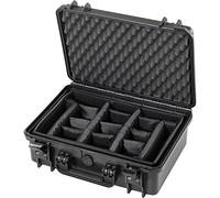 Waterproof Large Protective Hard Camera Case with Padded Moveable Foam Planks & Padded Strap- IP67 Rated Dustproof Outdoor Protection for GoPro HERO2 HERO3, DSLR, SLR, Lenses and Accessories (Black)