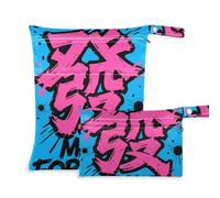 Waterproof Large Wet Bag 2 Pack Chinese Culture Makes Fortunes Blue