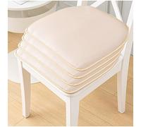 Waterproof Leather Dining Chair Cushs (1 2 4 Pack) Soft Non Slip Seat Pads for Kitchen & Dining Room Bei & White 43x40 cm for Ultimate Comfort & Sle