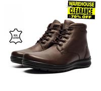Fleet & Foster Jay Mens WATERPROOF MEMORY FOAM Leather Comfort Boots Brown