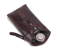 Waterproof Leather Keychain Bag Hooks for Men: Compact Coin Purse with Zipper Pockets and Butler Key Storage