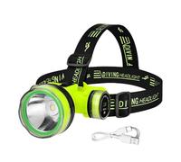 Waterproof Led Head Lamp - Small Scuba Dive Gear Head Torch, IPX8 USB Rechargeable Flashlight, 350M Lighting Distance 2 Lighting Modes Fit Underwater 80M