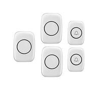Waterproof LED Home Wireless Doorbell, 1000 Feet Long Range Door Chime,2 Push Button+3 Receivers,36 Ringtones,4 Volume Levels,Easy Install for Home/School/Office,White,Black