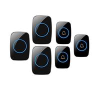 Waterproof LED Home Wireless Doorbell, 1000 Feet Long Range Door Chime,3 Push Button+3 Receivers,36 Ringtones,4 Volume Levels,Easy Install for Home/School/Office,White,White