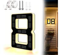 Waterproof LED Solar Lighted House Numbers for Outside, Large 4.7/6.7/9 Inch Address Numbers Signs, Modern Solar Powered Illuminated House Number Plaque for Exterior Night Visibility (8,6.7 In)