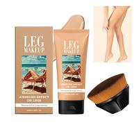 Waterproof Leg Makeup Cream, No Transfer Tattoo Cover Up&Scar Concealer, Long Lasting Body Foundation for Flawless Skin, Leg Varicose Vein Cover Up, Suitable All Skin Tones（With Brush）