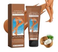 Waterproof Leg Makeup With Tanning Effect - Airbrush Leg Effect Full Coverage Concealer For Veins Scars, Sweat Resistant Streak Free Long Lasting Bronzing Cream For Smooth Look
