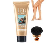 Waterproof Leg Makeup without Transfer with Extra Large Body Makeup Brush, Tattoo Cover for Varicose Veins / Scars, Skin Perfecting Body Foundation, Balances Skin (#02)