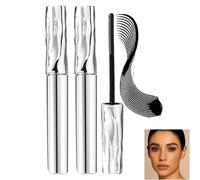 Waterproof Lengthening Volumising Curling Mascara - Smudge-Proof Telescopic Silk Fiber Lash Enhancer with 3D Eyelash Effect, Long-Lasting Hold & Sweatproof Formula for Sensitive Eyes, (2PCS-Black)