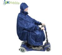 Aidapt Waterproof Scooter Poncho Full Weather Protection, Showers, Rain, Cold, Drawstring Hood, Elasticated Cuffs, Universal Sizing,Mobility,Elderly,Cape,Windproof,Coverall,Disability,Navy Blue