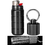 Waterproof Lighter Case Cover Holder for BIC Regular Lighters Sleeve Type J6 Outdoor Survival Multipurpose Seal Lighter Pouch (Black) for Hiking, Travel, Camping, and Emergency Preparedness