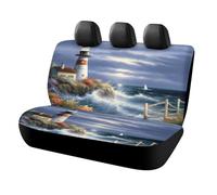 Waterproof Lighthouse Diamond Painting Car Seat Cover Scratchproof Rear Seat Protector Universal Fit Bench Backseat Covers for Suvs Trucks Sedans Vans Pet Dog for Owners & Outdoor Enthusiasts Friendly