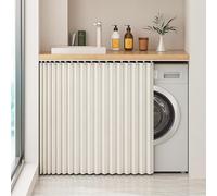 Waterproof Linen DustProof Curtains for Open SpacesAdhesive Shelf Curtain Blackout Closet Curtain for Kitchens White W150cmIdeal for Organization and Privacy