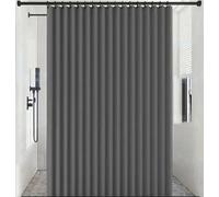 Waterproof Linen Shower Curtain with Magnetic Weights 200x200 cm Polyester Bath Curtain for Bathtubs Hotel & Spa Privacy DividerElegant Beige Design