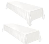 Waterproof Linen Tablecloth 220 x 120 cm Stain-Resistant Rectangular Table Cover for Garden & Restaurant WhiteMantel de Lino