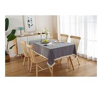 Waterproof Linen Tablecloth 39x59inch Wrinkle Free Simple Pure Color with Tassels Machine Washable Perfect for Kitchen Parties Holidays Christmas Buffets.