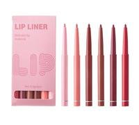 Waterproof Lip Liner Set | 6X Smudge-Proof Lip Makeup Pencils | Matte Lipstick & Long-Lasting Lip Gloss for Women | Perfect Lip Contour & Definition for All-Day Wear