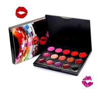 Waterproof Lipstick Palette - 15 Color Lip Gloss Set, Soft Smooth Moisturizing Long Lasting | Pigmented Cosmetic Makeup Pallet for Halloween Festival Party Paint Women Girls Professional Use