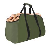 Waterproof Log Carrier, Oxford Cloth Firewood Holder With Handle, Raised Side Ends, Foldable Firewood Carrier Bag for Carrying Wood at Indoor or Outdoor Camping (green)