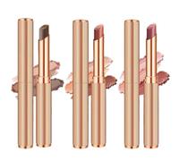 Waterproof Long Lasting Blendable Eyeshadow Stick, Lightweight Gradient Metallic Three Color Eyeshadow Stick, Portable Three Tone Eyesha/dow Gradient Sti/ck,Retractable Eyeshad/ow (3pcs 01+03+04)