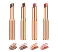 Waterproof Long Lasting Blendable Eyeshadow Stick, Lightweight Gradient Metallic Three Color Eyeshadow Stick, Portable Three Tone Eyesha/dow Gradient Sti/ck,Retractable Eyeshad/ow (4pcs 01+02+03+04)