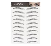 Waterproof Long Lasting Eyebrow Tattoo Stickers - Portable Hair-Like Transfers for Grooming and Shaping - Women's Household Eyebrow Kit (BLACK-03)