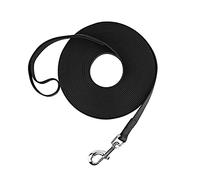 Waterproof Long Leash Durable Dog Recall Training Lead Great for Outdoor Hiking, Training, Yard, Beach and Swimming (Black, 50ft)