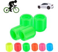 Waterproof Luminous Car Tire Valve Caps, Glow in The Dark Tire Valve Caps, Universal Fluorescent Bicycle Stem Covers, Car Mods Accessories ruck, SUV, Motorcycles, Bike (Green,8PCS)