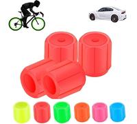 Waterproof Luminous Car Tire Valve Caps, Glow in The Dark Tire Valve Caps, Universal Fluorescent Bicycle Stem Covers, Car Mods Accessories ruck, SUV, Motorcycles, Bike (Red,50PCS)