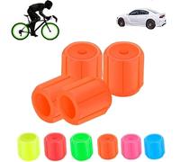 Waterproof Luminous Car Tire Valve Caps, Glow in The Dark Tire Valve Caps, Universal Fluorescent Bicycle Stem Covers, Car Mods Accessories ruck, SUV, Motorcycles, Bike (Orange,4PCS)