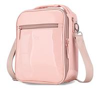 Waterproof Lunch Box for Girls Cute Kids Lunchbox Shiny Pink Lunch Bags with Shoulder Strap and Pocket for Teen Girls Insulated Lunch Cooler Bag for School Outdoor Travel
