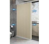 Waterproof Magnetic Blackout Shower Curtain with Eyelets & Adjustable Strap Heavy-Duty Polyester for Bathroom Bedroom & Living Room (Beige 100x200 cm)