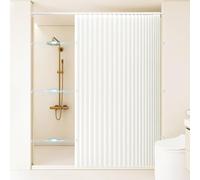 Waterproof Magnetic Foldable Shower CurtainPrivacy Protector for Home Parties & BathroomsW160xH240cmWhiteEasy Installation & Stylish Design