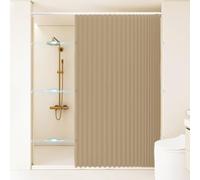 Waterproof Magnetic Foldable Shower TentPrivacy Protection for Home Parties & BathroomsLight BrownSize W300xH180cmPortable & Easy to Set Up