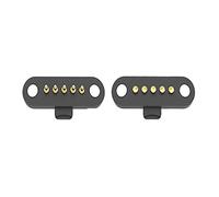 Waterproof Magnetic Pogo Pin Connector,1Pair 12V 1A 2/3/4/5P Pogopin Male Female 2.5 MM Spring Loaded DC Power Socket 60g Elastic Force (5Pin)