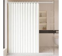 Waterproof Magnetic Shower Curtain Foldable Individual Design for Bathrooms Flat Shower Liners for Wet Areas Machine Washable White W240xH200CM